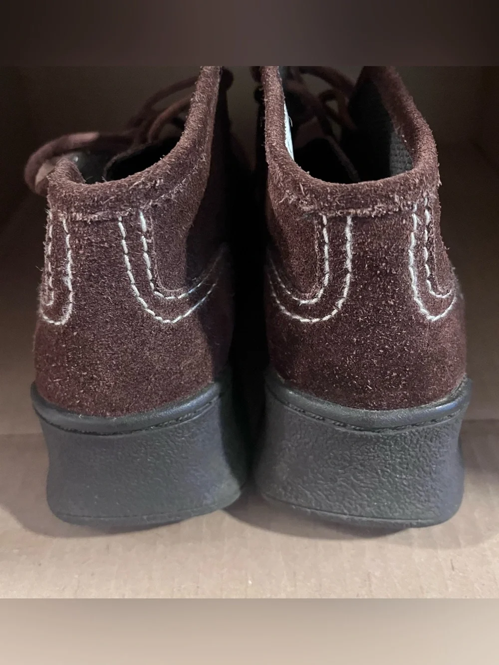 Y2K Chunky Platform Ankle Boots Suede Leather Brown Lace Chukka Lower‎ East Side